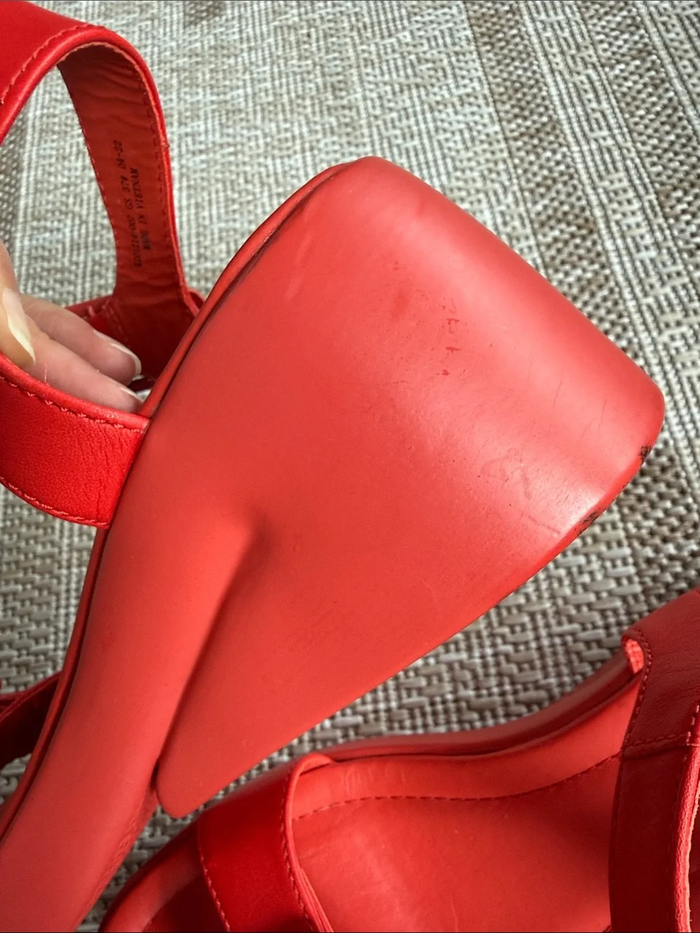 CAMPER: Women Red Buckle Wedge Sandals - Comfortable Summer Shoes